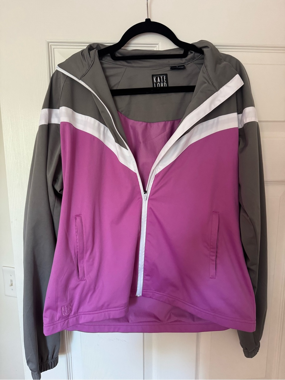 Pebble Beach Kate Lord Pink and Gray Hooded Utility Jacket